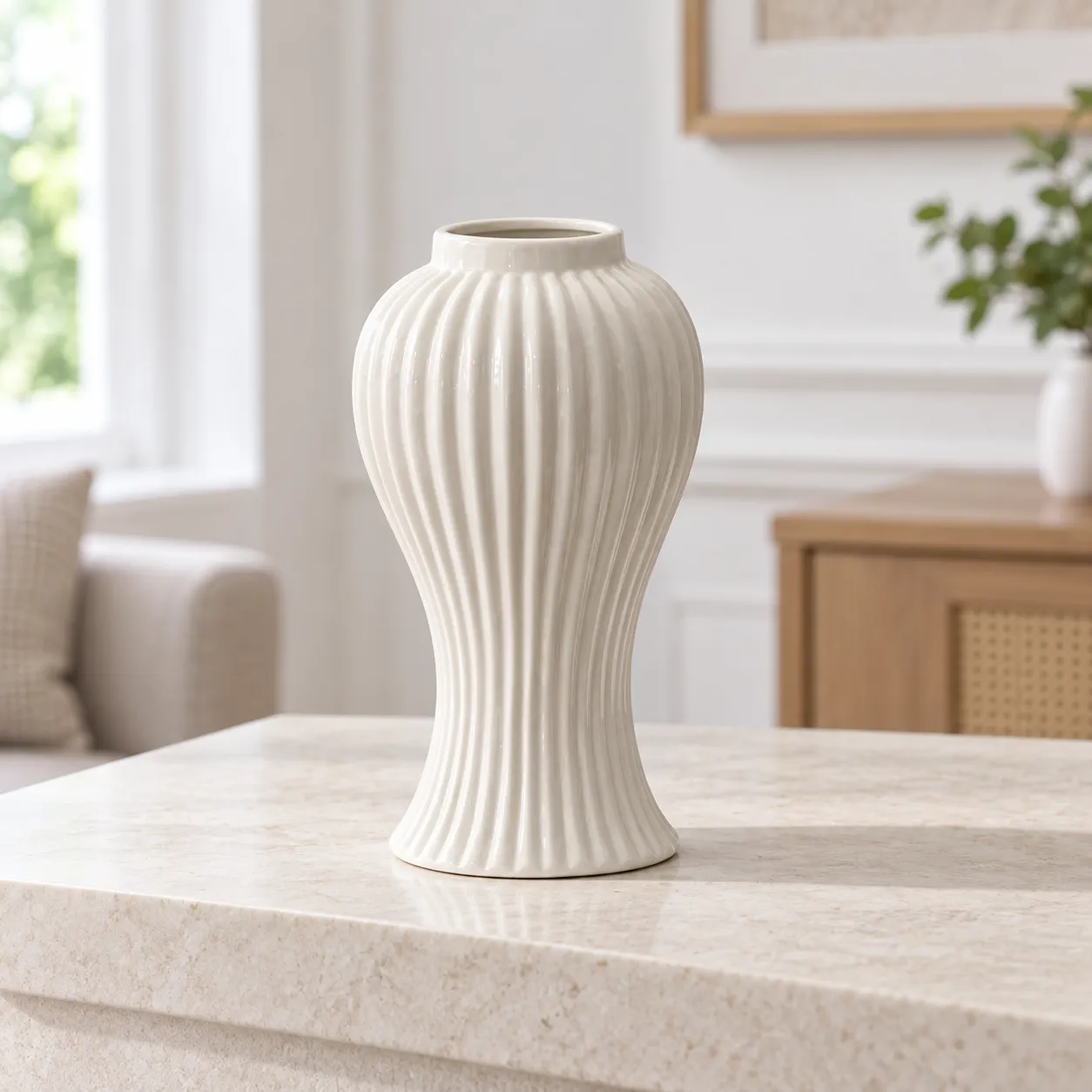 Fluted Pedestal Vase - lead view; styling objects excluded