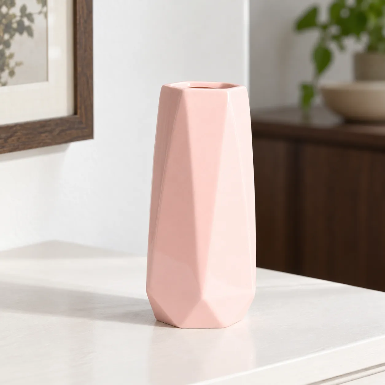 Rose Faceted Vase - lead view