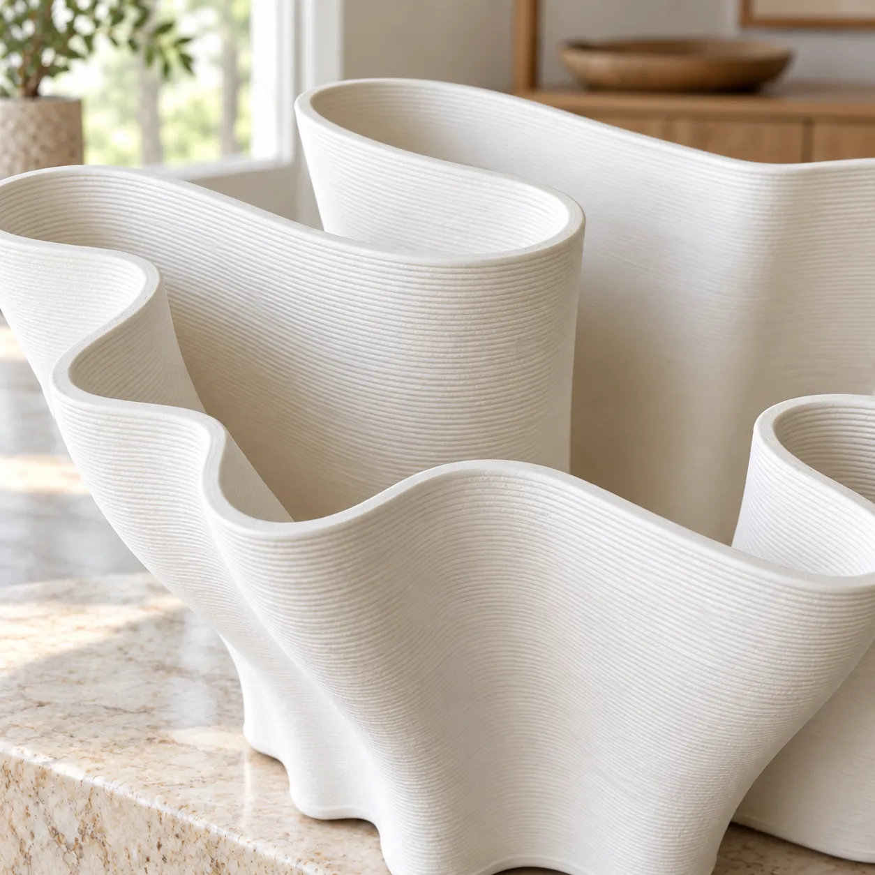 Petal Fold Vase - detail view; styling objects excluded