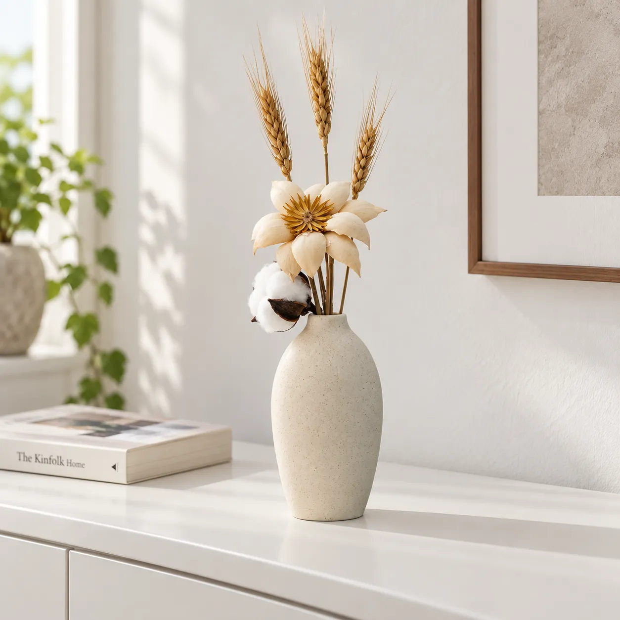 Ivory Oval Bud Vase - room styling; other objects not included