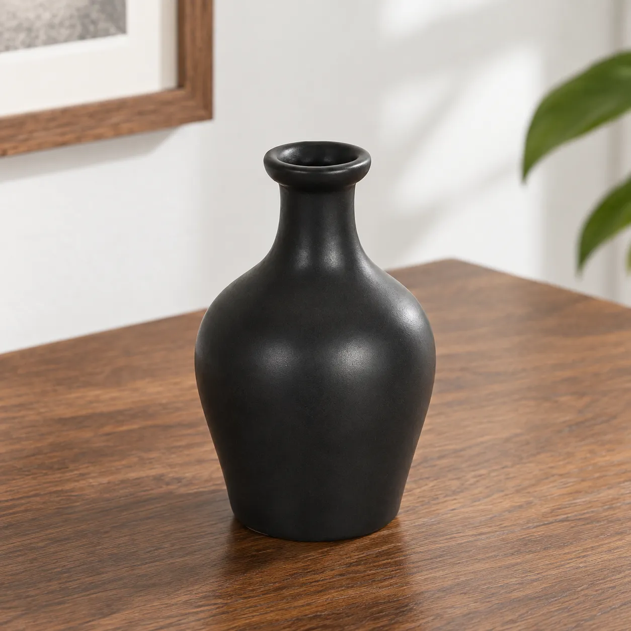 Higher view of the small vase showing its flared opening