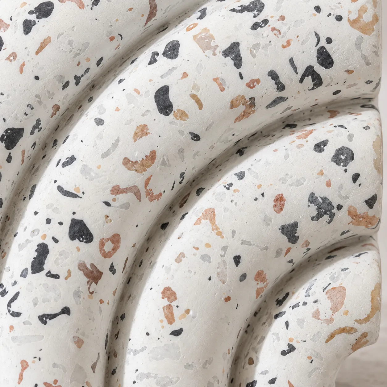 Terrazzo Arch Bookend - detail view; one bookend, books excluded