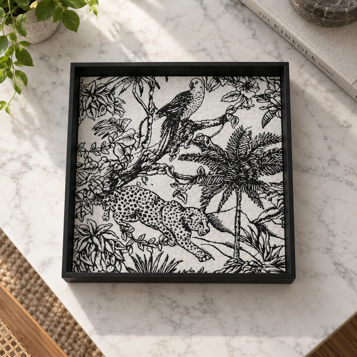 Botanical Square Tray - alternate view; styling objects excluded